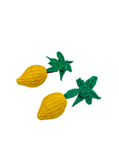 Pendientes de limón dorado